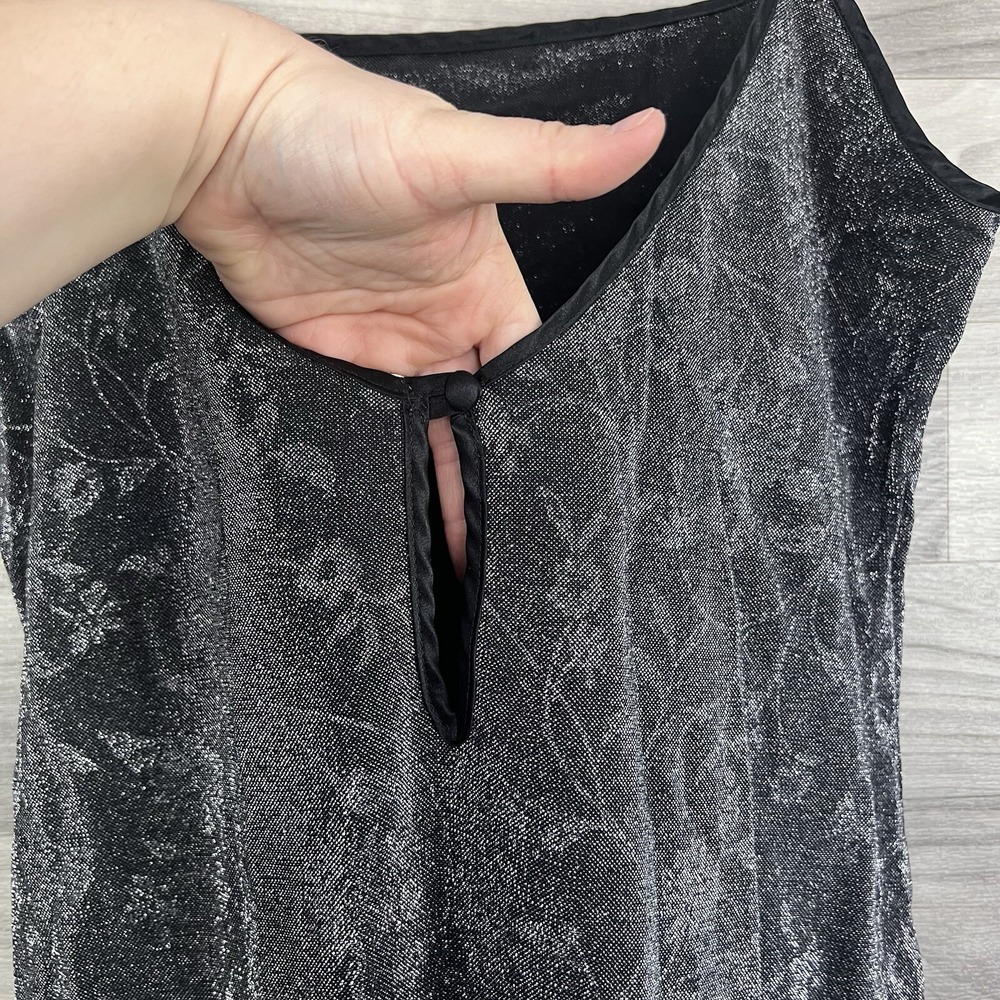 Private Luxuries VTG Nightgown Womens L Black Cami Top Silky Feminine Sheer Sexy - Picture 13 of 13